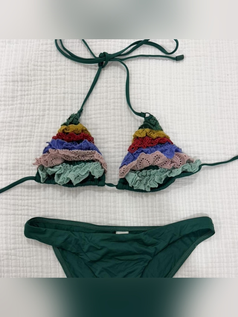 Zimmermann Women's Multi Ruffled Tie Bikini Set